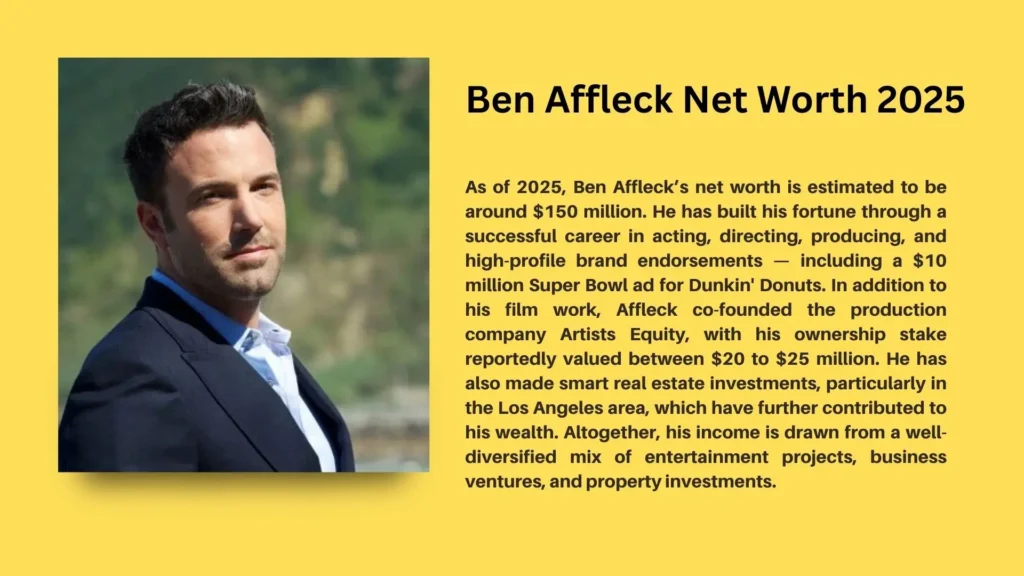 Ben Affleck Net Worth 2025: The Evolution of Hollywood's Versatile Star 2 Ben Affleck Net Worth