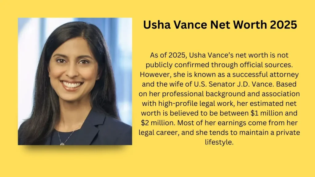 Usha Vance Net Worth 2025: A Look into the Life of the Second Lady of the United States 2 Usha Vance Net Worth